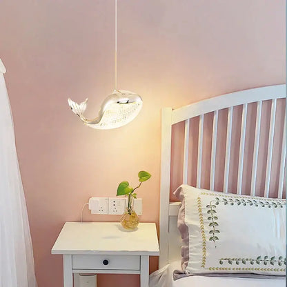 Modern blue green & gold dolphin chandelier bedroom light
