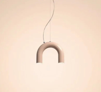 Modern blue metal arch chandelier – kitchen pendant light