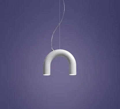 Modern blue metal arch chandelier – kitchen pendant light