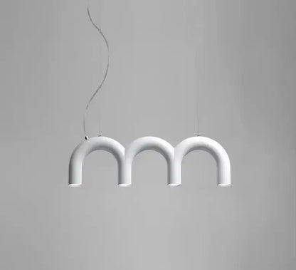 Modern blue metal arch chandelier – kitchen pendant light