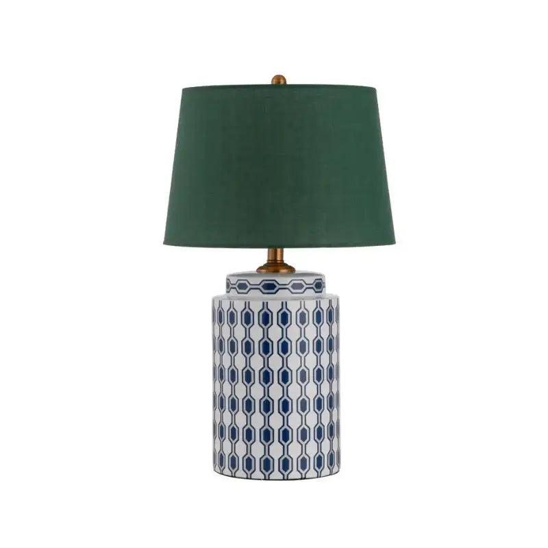 Modern blue & orange ceramic table lamp bedroom desk light