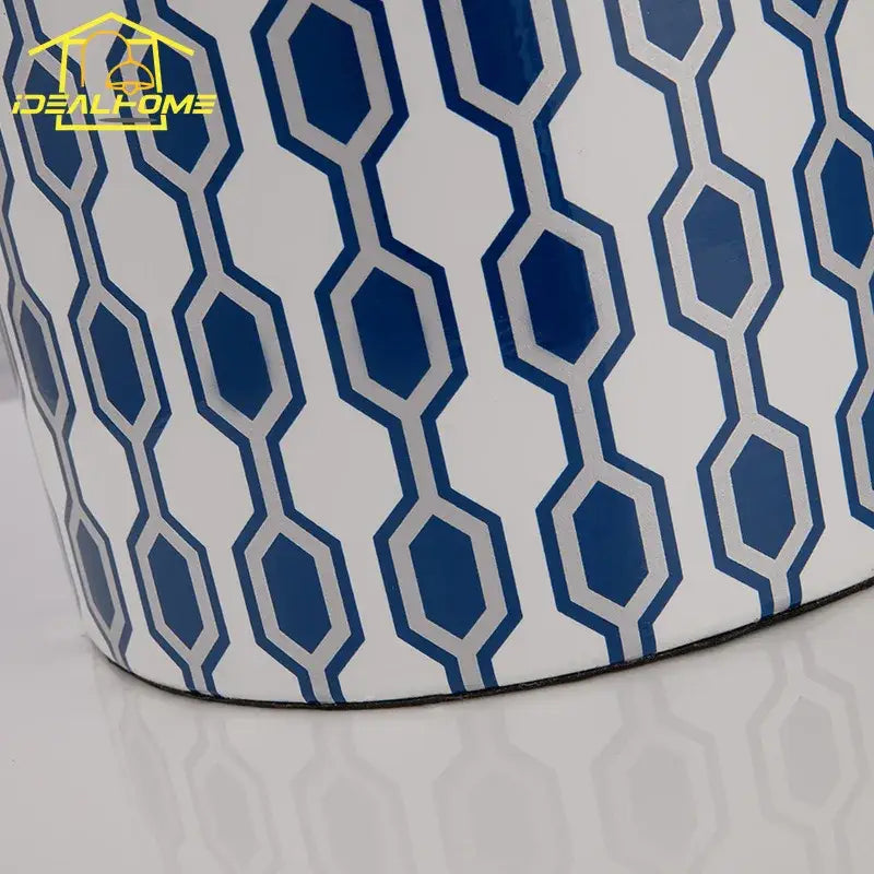 Modern blue & orange ceramic table lamp bedroom desk light