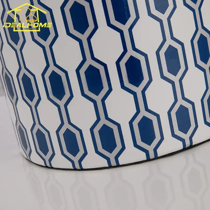 Modern blue & orange ceramic table lamp bedroom desk light