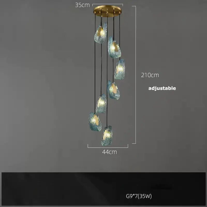 Modern blue queen crystal glass chandelier living room light