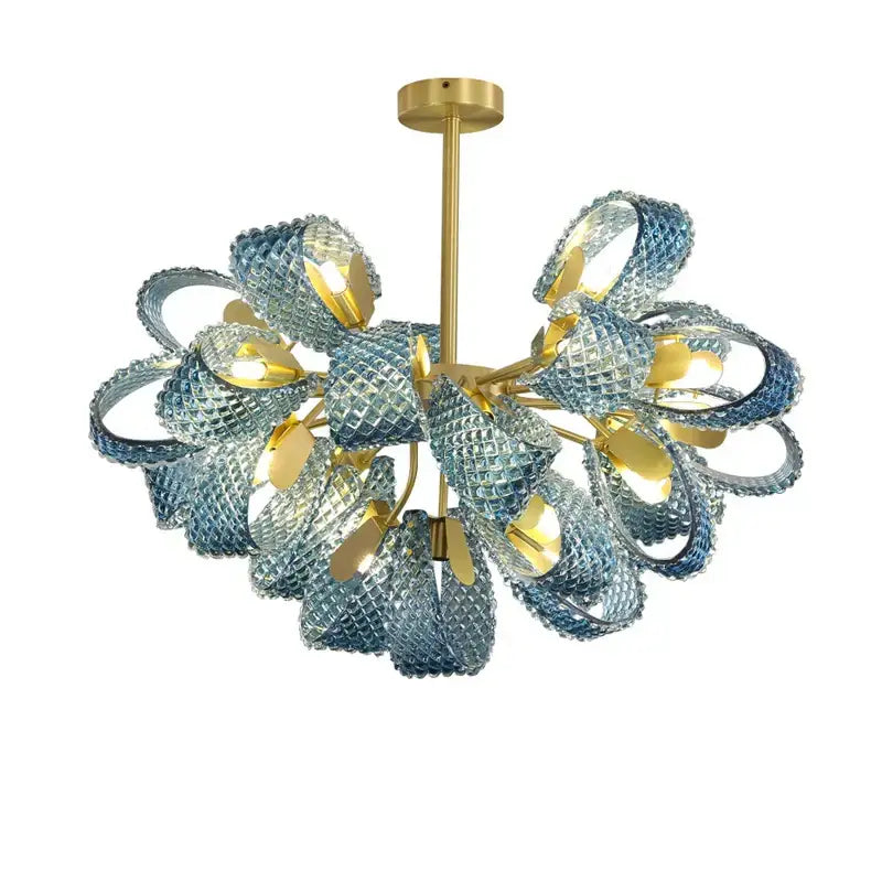 Modern blue queen crystal glass chandelier living room light