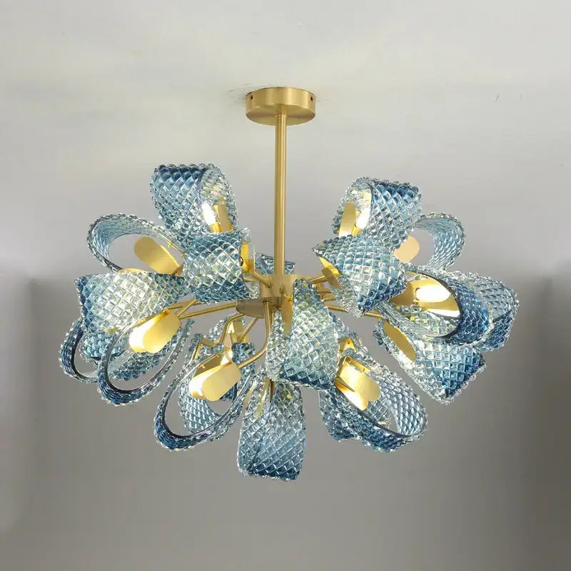 Modern blue queen crystal glass chandelier living room light