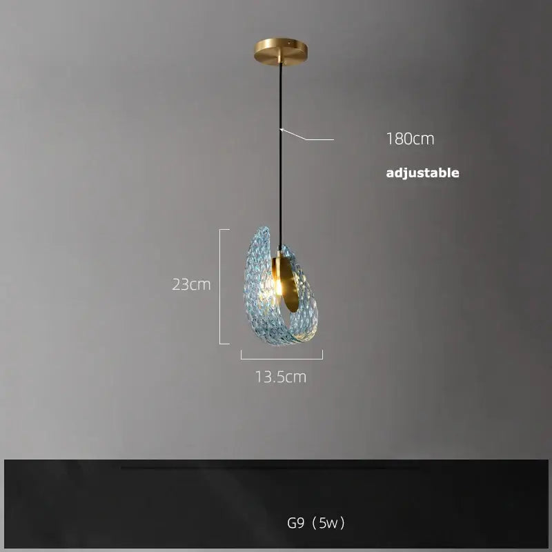 Modern blue queen crystal glass chandelier living room light