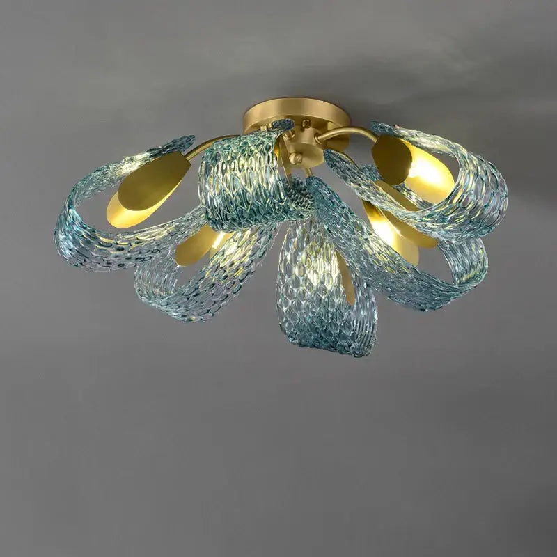 Modern blue queen crystal glass chandelier living room light