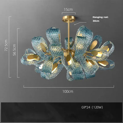 Modern blue queen crystal glass chandelier living room light