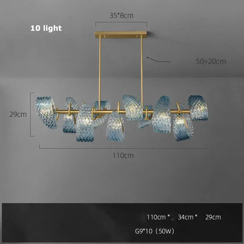 Modern blue queen crystal glass chandelier living room light