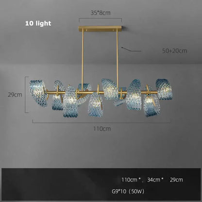 Modern blue queen crystal glass chandelier living room light