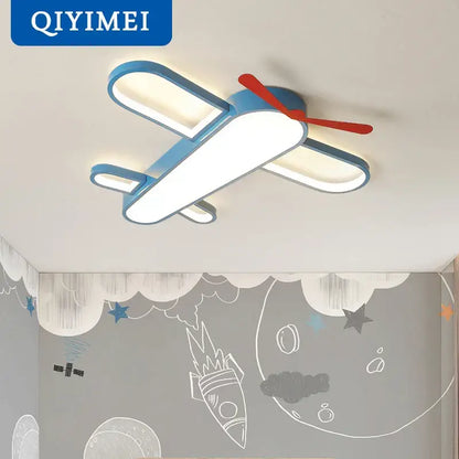 Modern blue & red airplane led lighting fixture bedroom chandelier