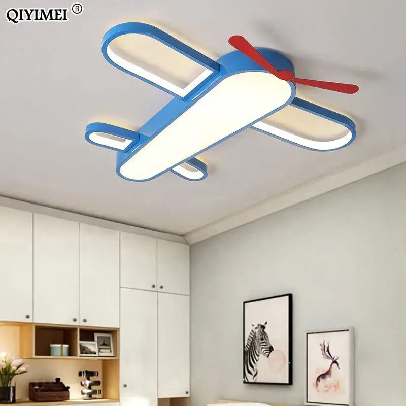 Modern blue & red airplane led lighting fixture bedroom chandelier