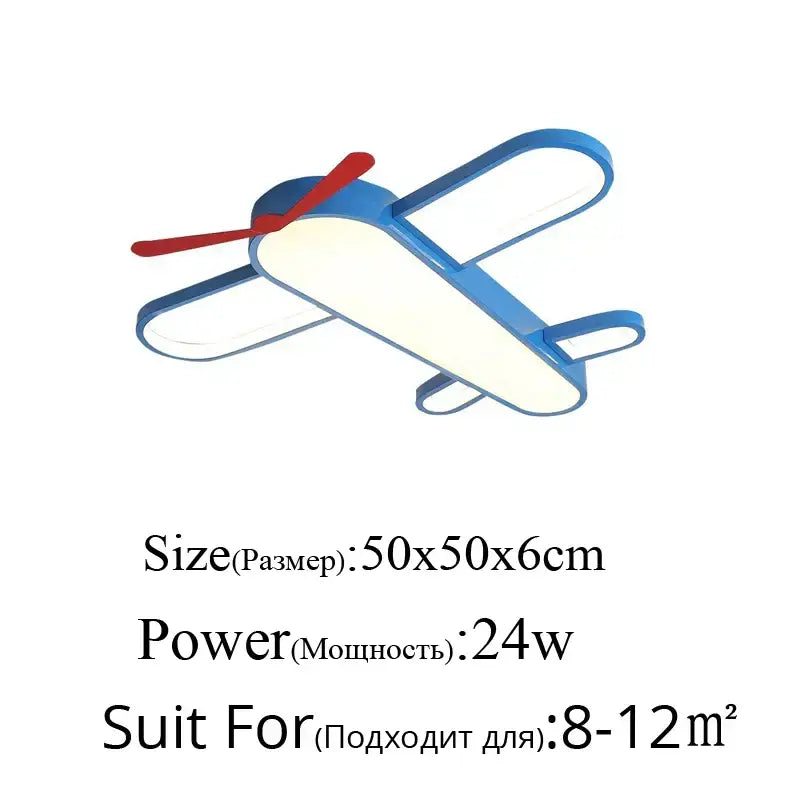 Modern blue & red airplane led lighting fixture bedroom chandelier