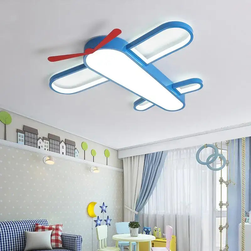 Modern blue & red airplane led lighting fixture bedroom chandelier