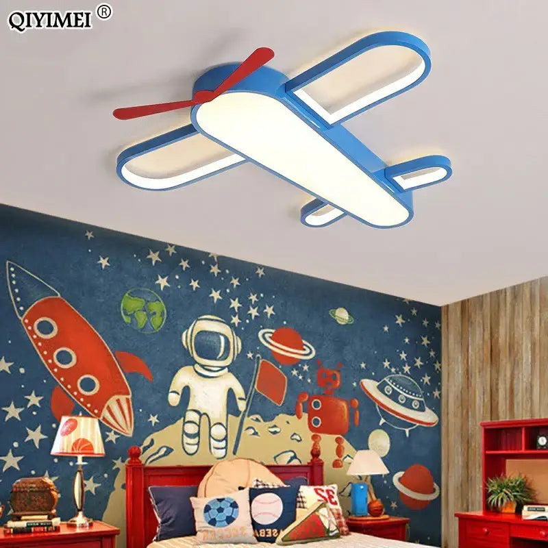 Modern blue & red airplane led lighting fixture bedroom chandelier