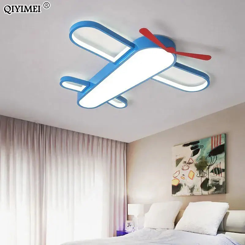 Modern blue & red airplane led lighting fixture bedroom chandelier