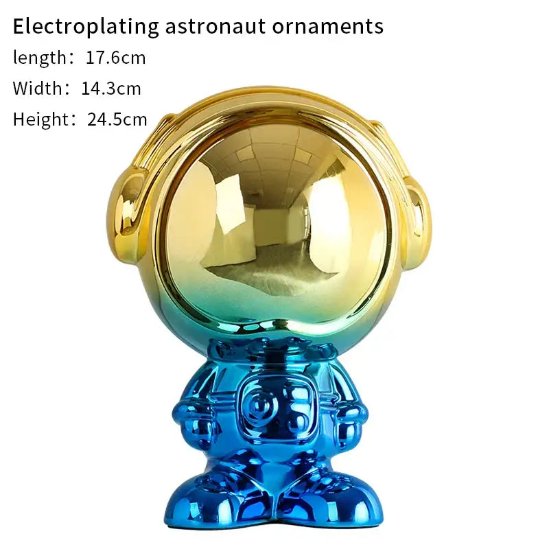 Modern blue & red gradient astronaut statue living room decor