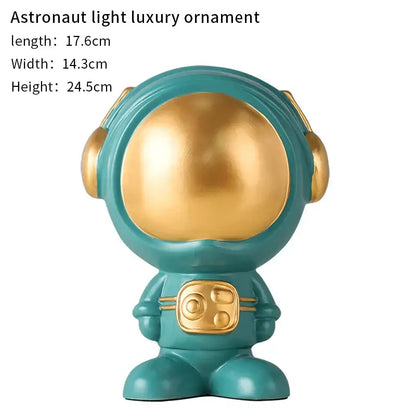 Modern blue & red gradient astronaut statue living room decor