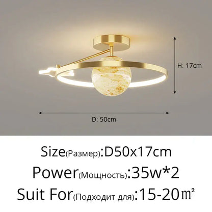 Modern blue star led pendant light bedroom white circular fixture