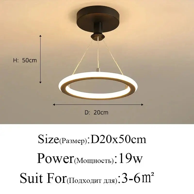 Modern blue star led pendant light bedroom white circular fixture