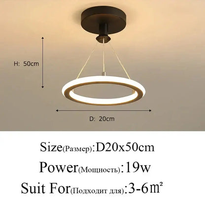 Modern blue star led pendant light bedroom white circular fixture