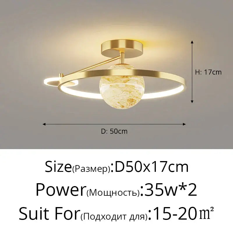 Modern blue star led pendant light bedroom white circular fixture
