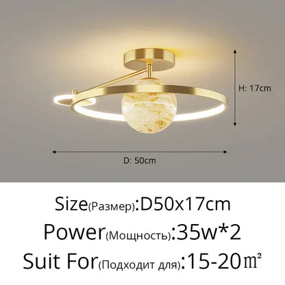 Modern blue star led pendant light bedroom white circular fixture
