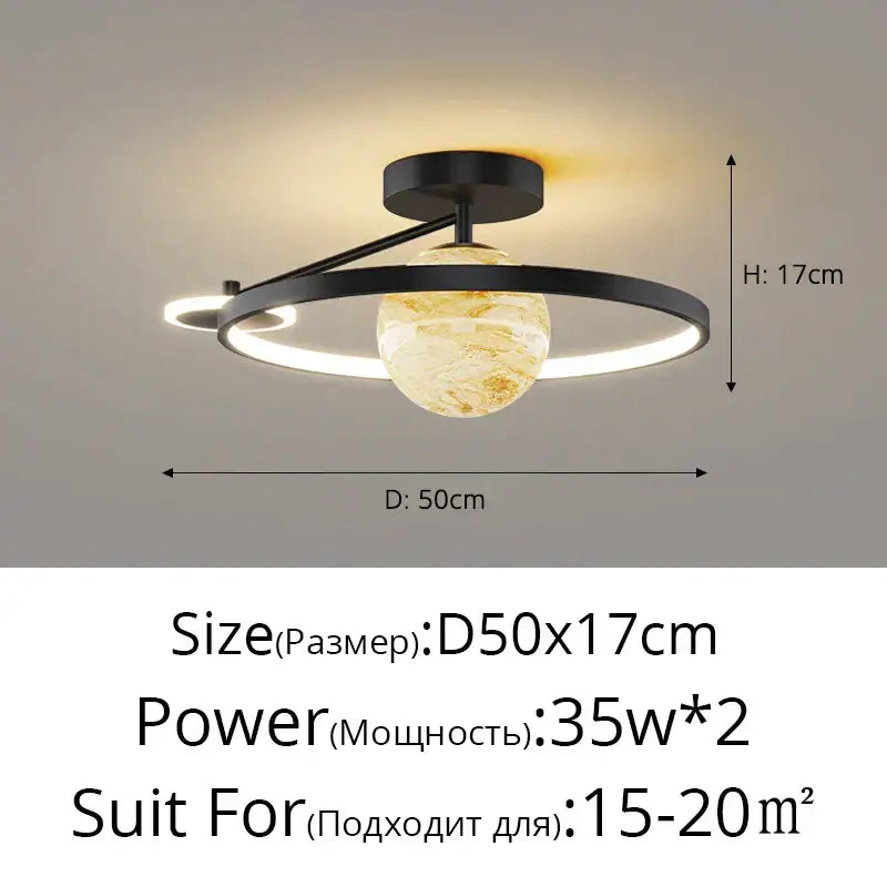 Modern blue star led pendant light bedroom white circular fixture