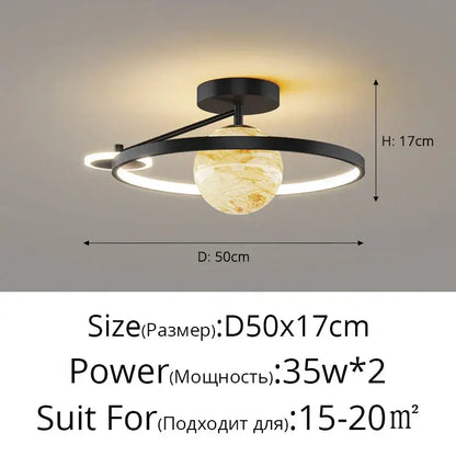 Modern blue star led pendant light bedroom white circular fixture