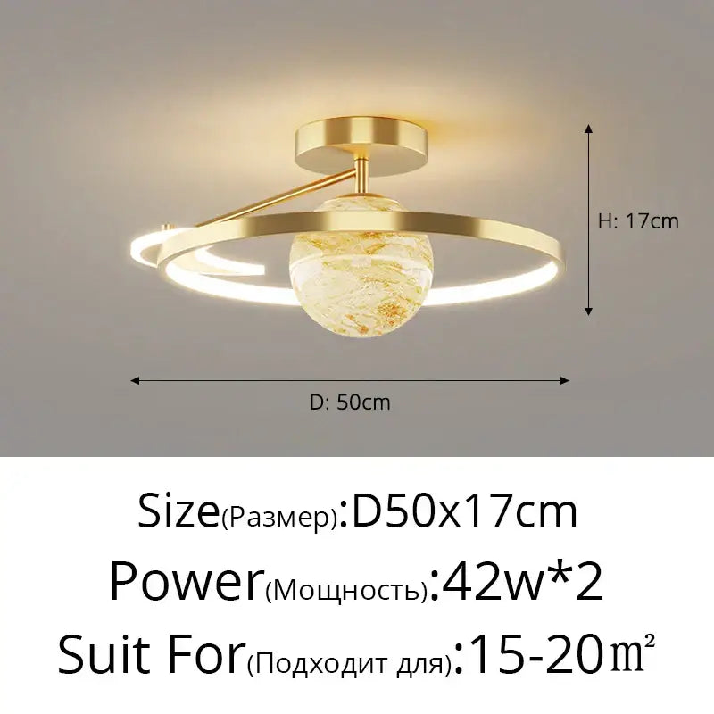 Modern blue star led pendant light bedroom white circular fixture