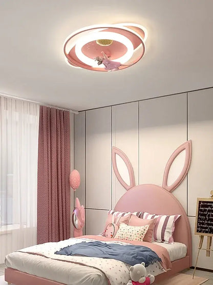 Modern blue & white airplane ceiling light bedroom decor