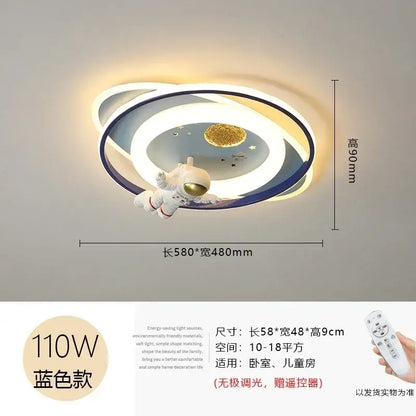 Modern blue & white airplane ceiling light bedroom decor