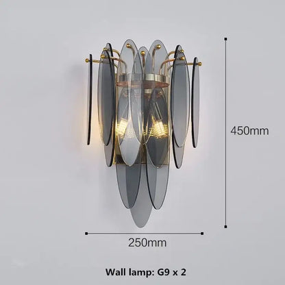 Modern blue & white leaf pendant lights living room gold metal chain