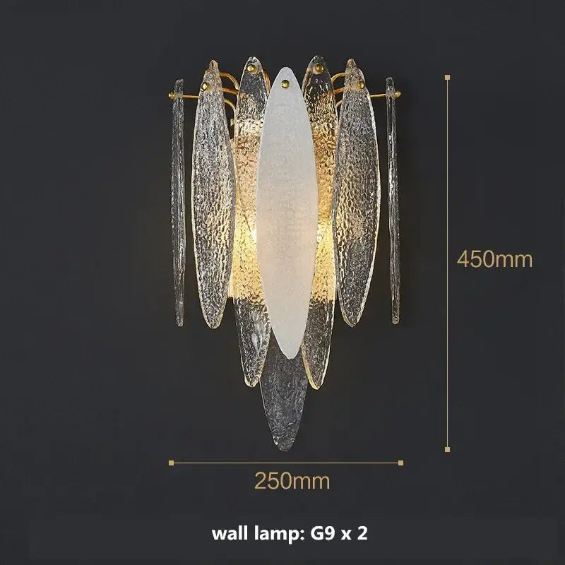 Modern blue & white leaf pendant lights living room gold metal chain