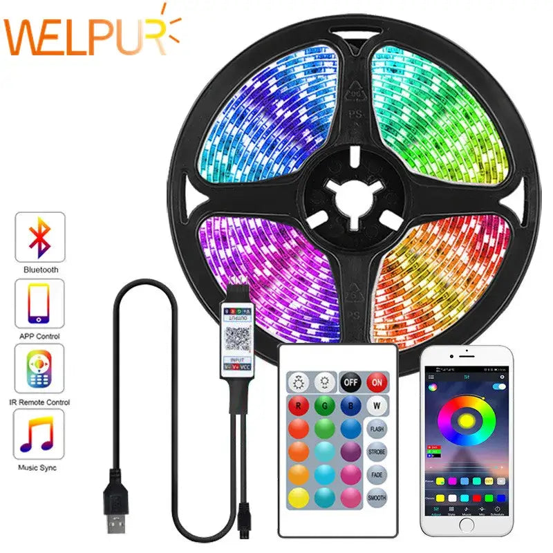 Modern bluetooth rgb led strip light bedroom app control