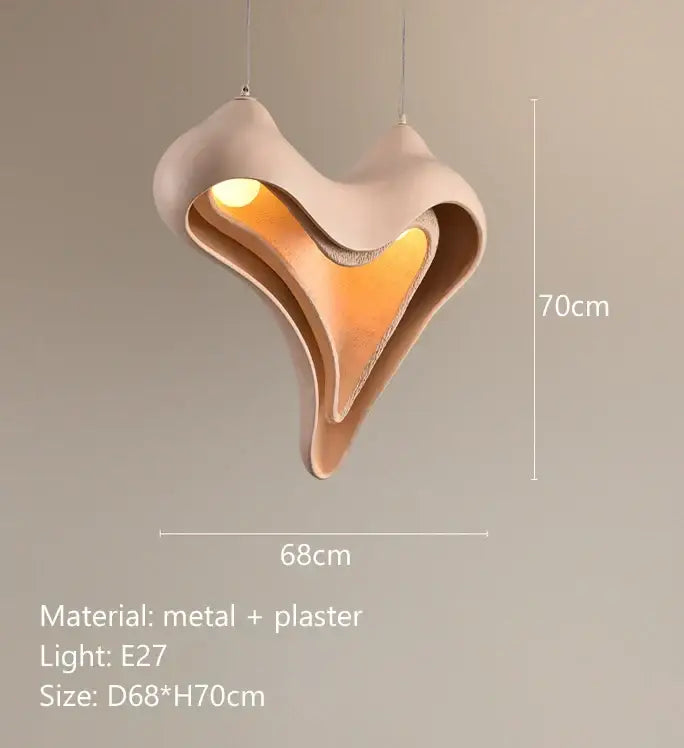 Modern blush pink ceramic pendant light dining room conch