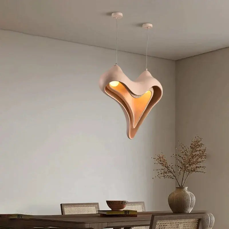 Modern blush pink ceramic pendant light dining room conch