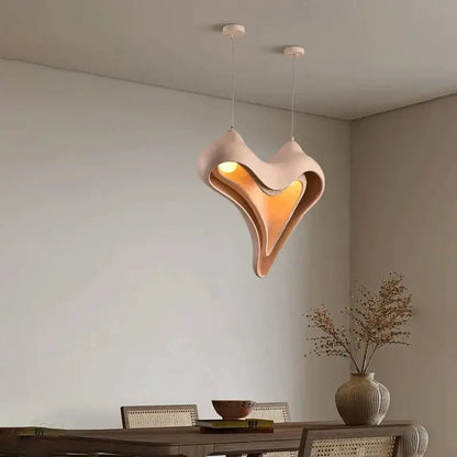 Modern blush pink ceramic pendant light dining room conch