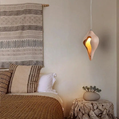 Modern blush pink ceramic pendant light dining room conch