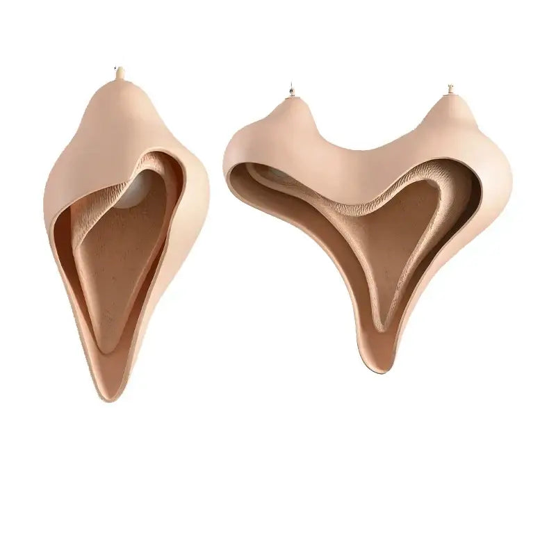 Modern blush pink ceramic pendant light dining room conch