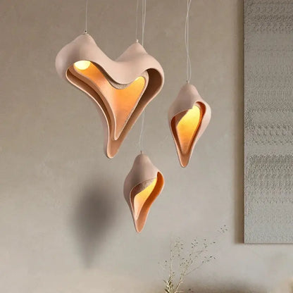Modern blush pink ceramic pendant light dining room conch