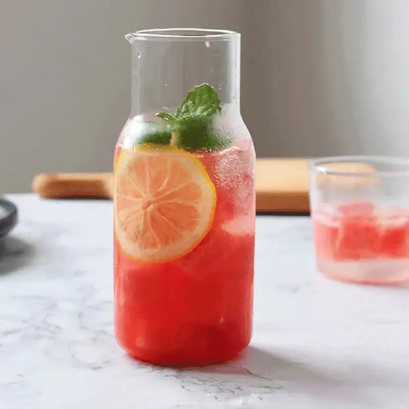 Modern borosilicate glass drinkware set kitchen carafe and tumbler