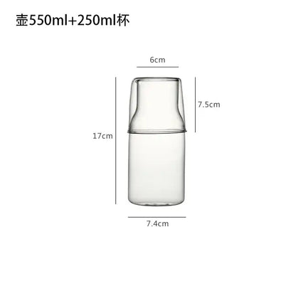 Modern borosilicate glass drinkware set kitchen carafe and tumbler