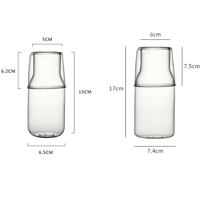 Modern borosilicate glass drinkware set kitchen carafe and tumbler