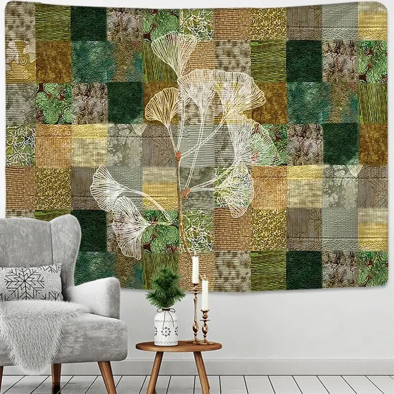 Modern botanical wildflower tapestry – bedroom abstract floral art