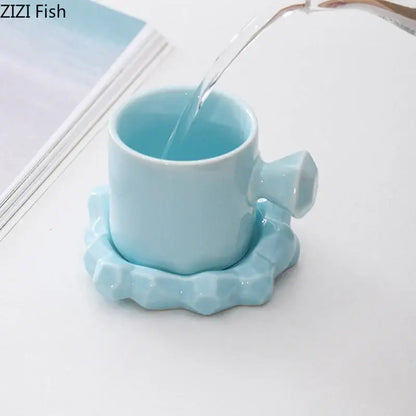 Modern bowknot decor porcelain cup and saucer set dining room mug