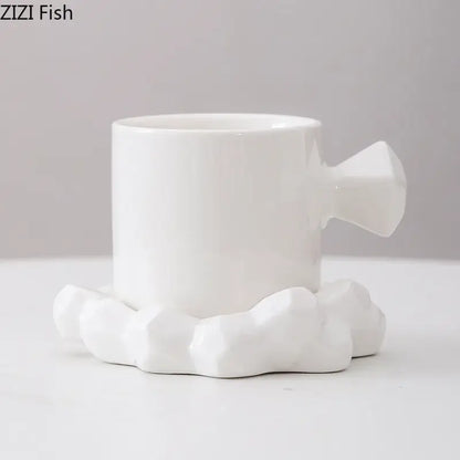 Modern bowknot decor porcelain cup and saucer set dining room mug
