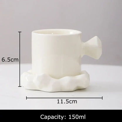 Modern bowknot decor porcelain cup and saucer set dining room mug