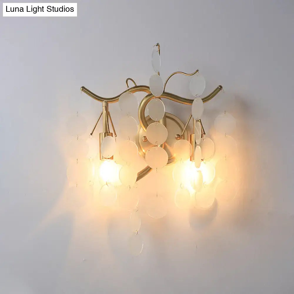 Modern branch design blue & pink glass wall lamp bedroom sconce